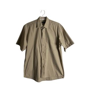 Woolworths Men's Tan Short Sleeve Button Down Shirt